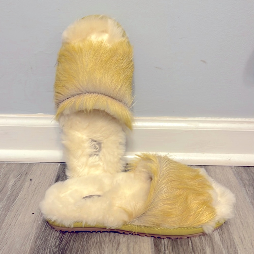 Mou - long hair ponyskin fur slide slipper